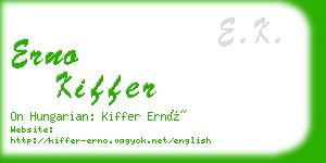 erno kiffer business card